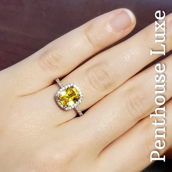 FINAL RESTOCK!! Sparkling Yellow Citrine Halo Ring - Picture 6 of 7